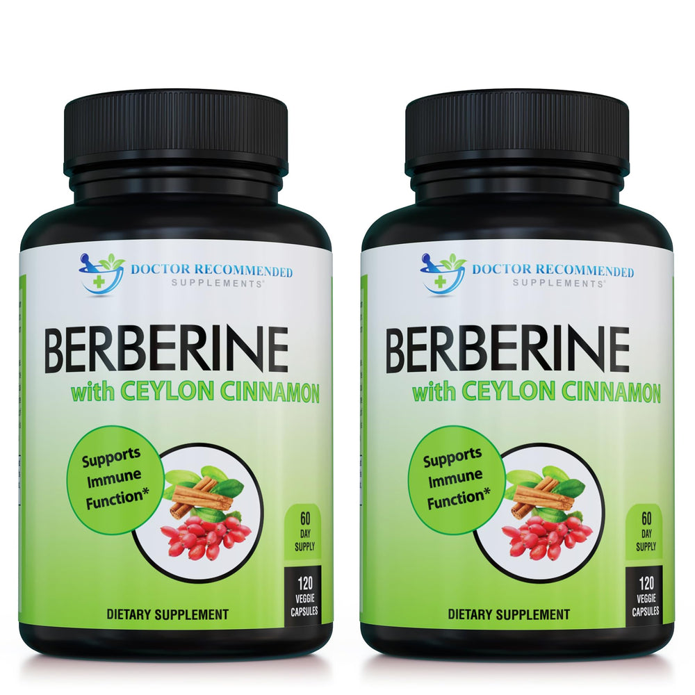 Front view of Berberine with Ceylon Cinnamon pack (2 bottles)