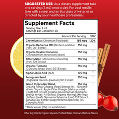 Back label of Berberine Cinnamon Drops bottle showing ingredients and directions