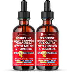 Bottle of Berberine with Ceylon Cinnamon Liquid Drops (4 oz)