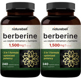 Berberine supplement bottle with Cinnamon and Turmeric on label