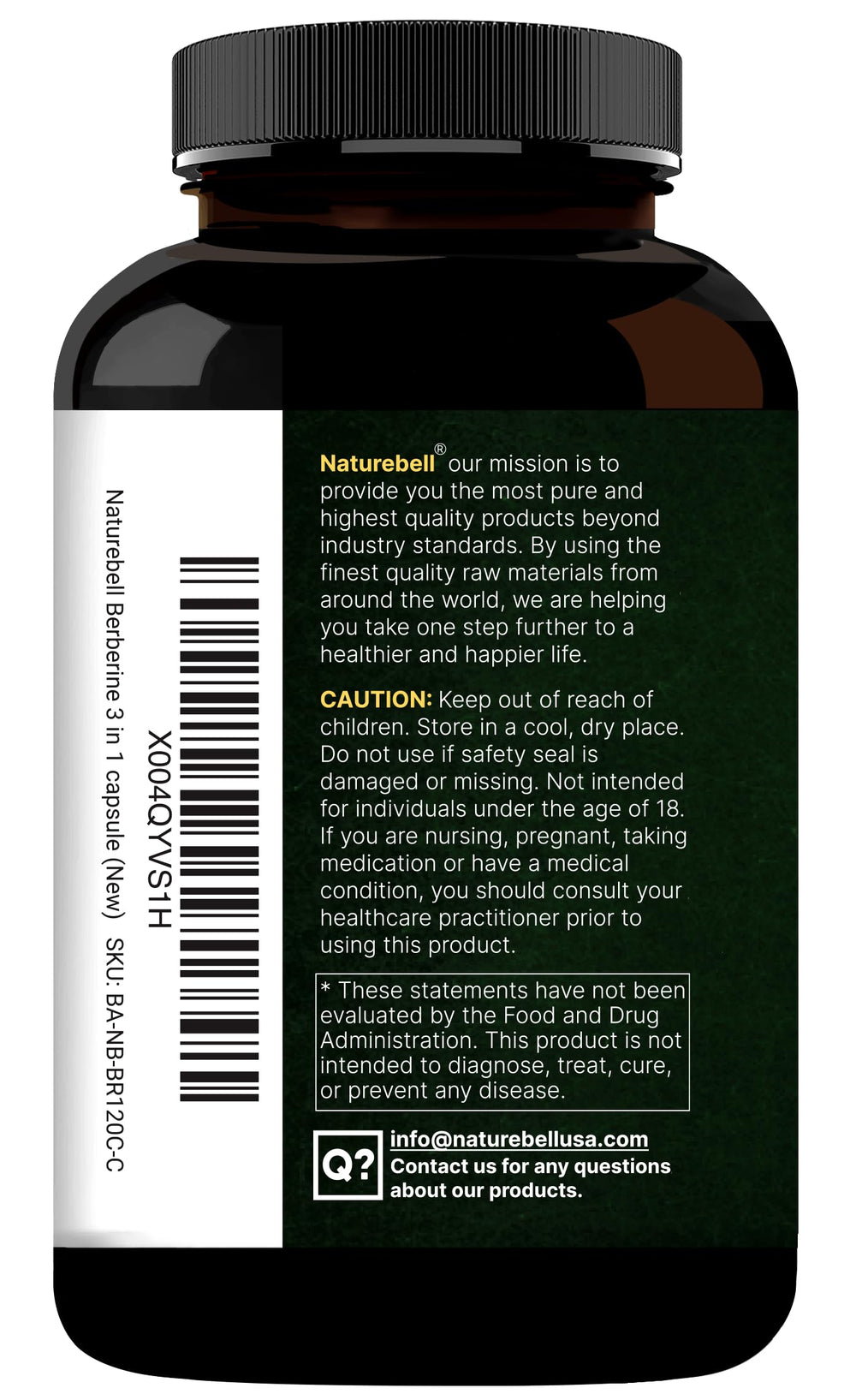 Product front label highlighting 1,500mg per serving