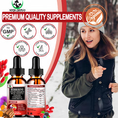 Infographic showing 30 servings per container for Berberine Drops