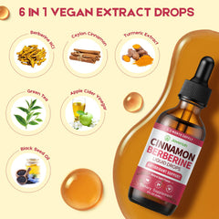 Graphic of Berberine HCl and cinnamon turmeric ingredients