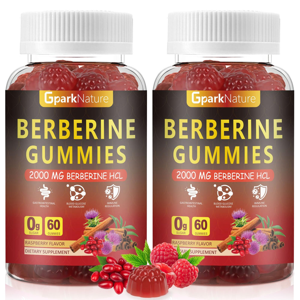 Berberine Gummies Raspberry flavor bottle front