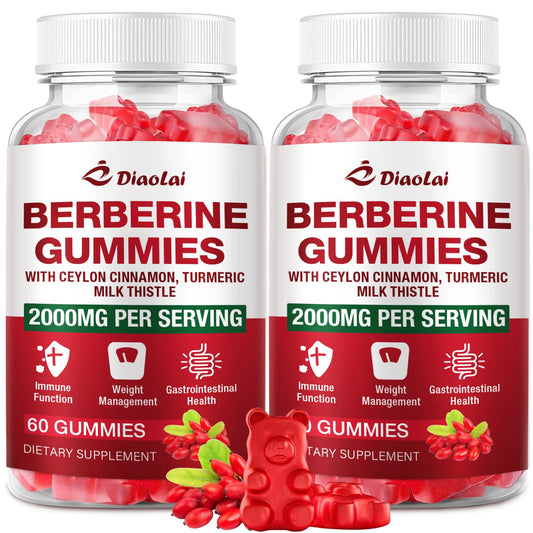 Berberine Gummies raspberry flavor bottle, 120 count