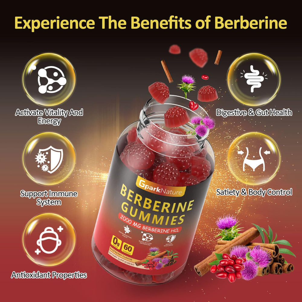 Nutrition facts panel of Berberine Gummies bottle