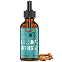 Product shot of Berberine HCl Liposomal 3000 mg supplement bottle (2 oz)