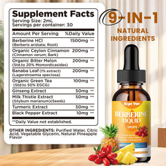 Pineapple flavored berberine liquid drops packaging