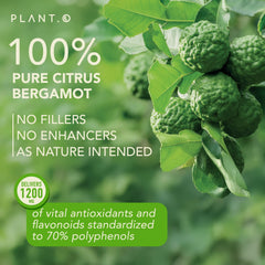 Bottle shows 60 veggie capsules of bergamot extract