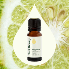 Close-up of Bergamot Essential Oil 10ml bottle