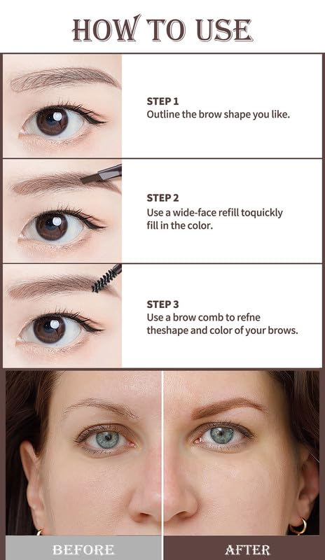 Berinist dark brown shade fits most brow tones and daily looks.