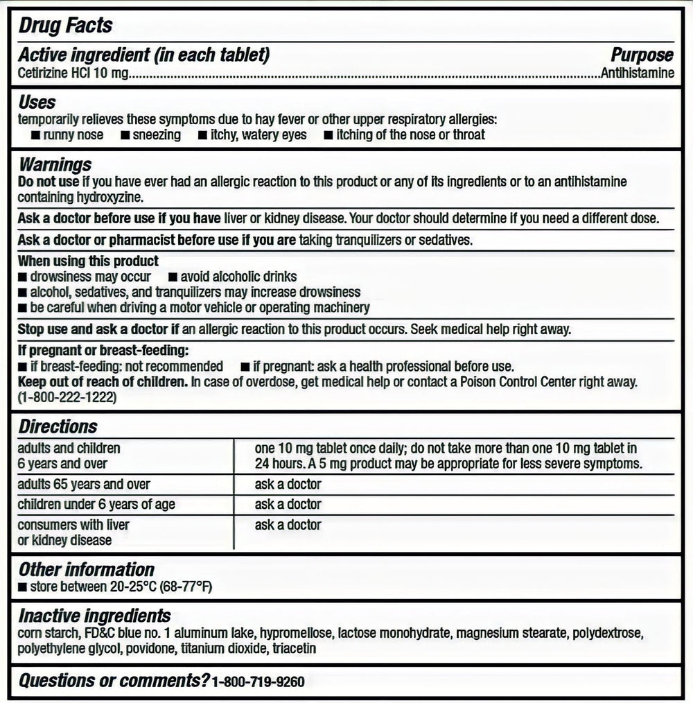 berkley jensen 365-count bottle supports long-term allergy management