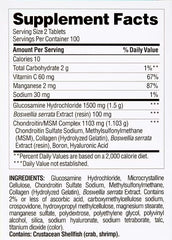 Close-up of Berkley Jensen joint health bottle showing 200 tablets