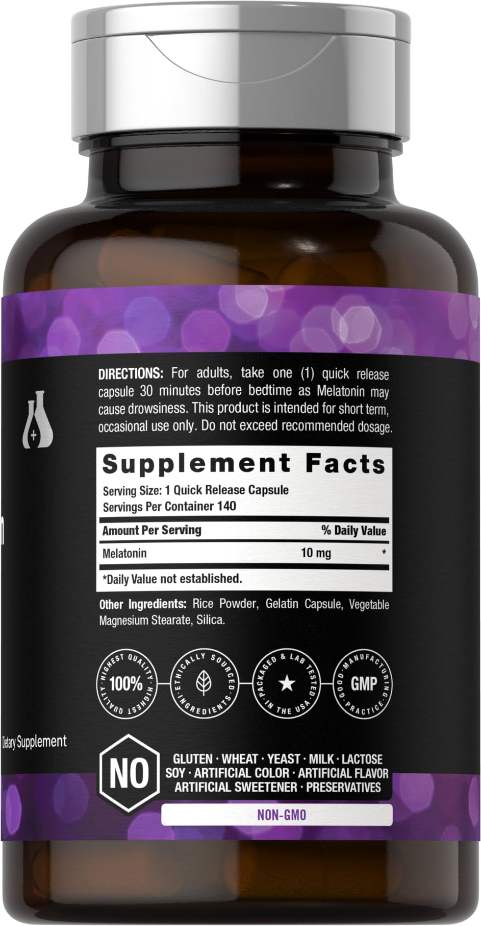 Berkshire Labs Melatonin 10mg quick release capsules for sleep support