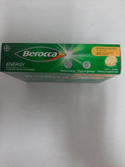 Berocca Energy drink preparation in a glass with mango orange flavor