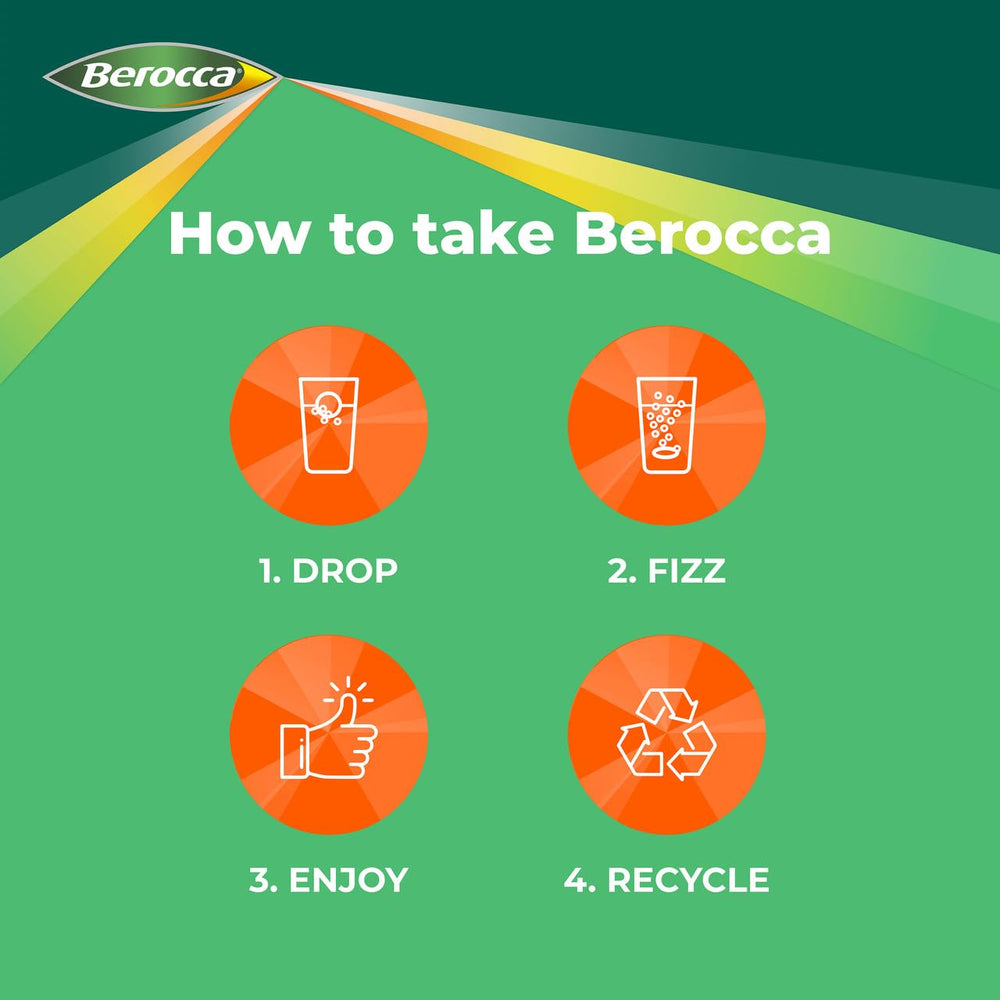 Glass of prepared Berocca Energy drink