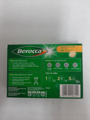 Berocca Energy Mango & Orange tablets side view with packaging