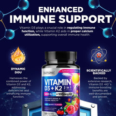 Berry-flavored chewable tablets with D3 and K2 MK-7