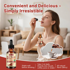 Berry-flavored liquid drops with dropper