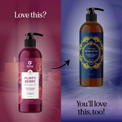 Relaxing spa setting for at-home massage with berries scent