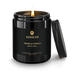 Bersiler men's vanilla scented candle in a black container