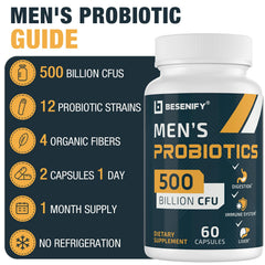 Besenify Probiotics for Men on-the-go bottle fits in a briefcase or gym bag