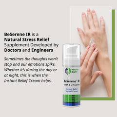 BeSerene IR packaging box and jar on a flat surface