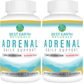Bottle of Best Earth Naturals Adrenal Support for adults on white background