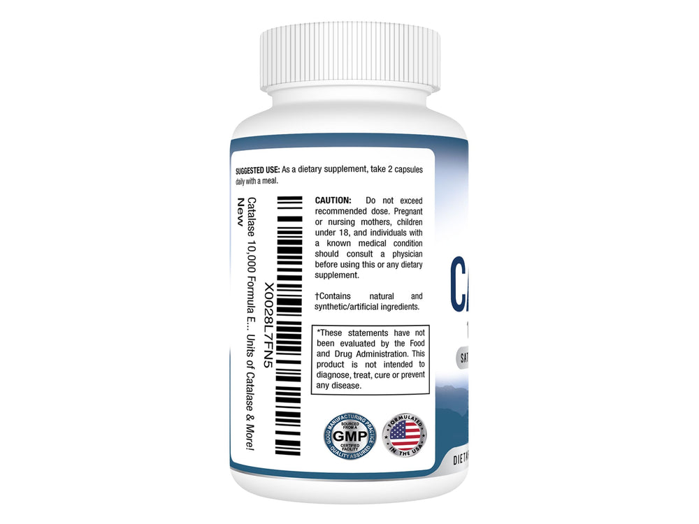 Best Earth Naturals Catalase capsules close-up showing convenient daily dosage.