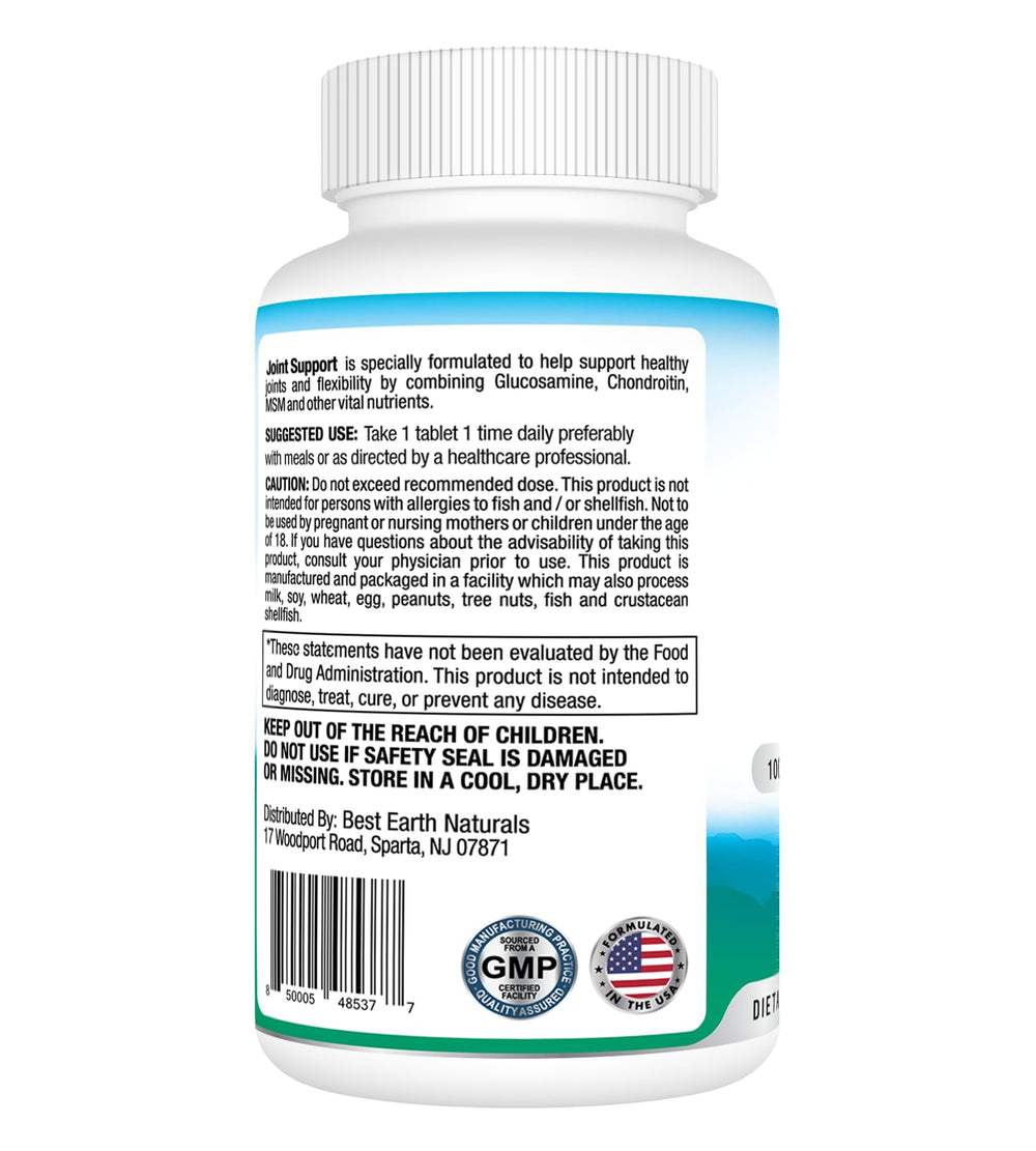 Supplement facts panel for Joint Support