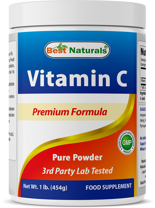 Best Naturals 100% Pure Vitamin C Powder 1 lb (454 g) ascorbic acid powder
