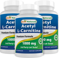 Hero image: Best Naturals Acetyl L-Carnitine 1000 mg 60 capsules pack of 3
