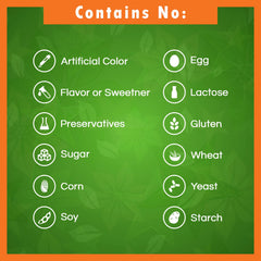 Supplement facts panel for 750 mg capsule