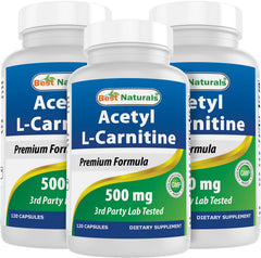 Best Naturals Acetyl L-Carnitine 500mg bottle with 120 capsules
