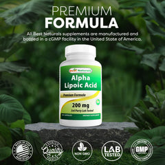 Packaging showing 200 mg per capsule and 120 capsules per bottle
