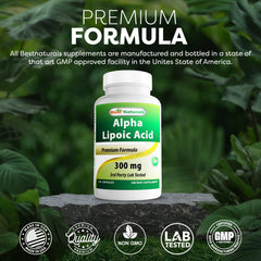 Purity and quality seal on the Best Naturals Alpha Lipoic Acid packaging
