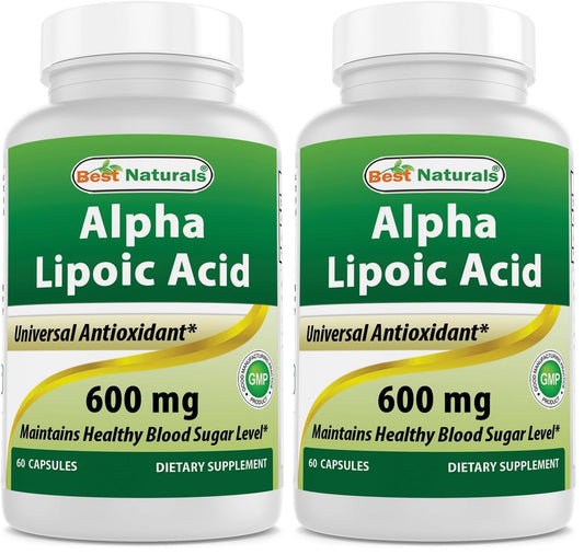 Best Naturals Alpha Lipoic Acid 600 mg bottle label