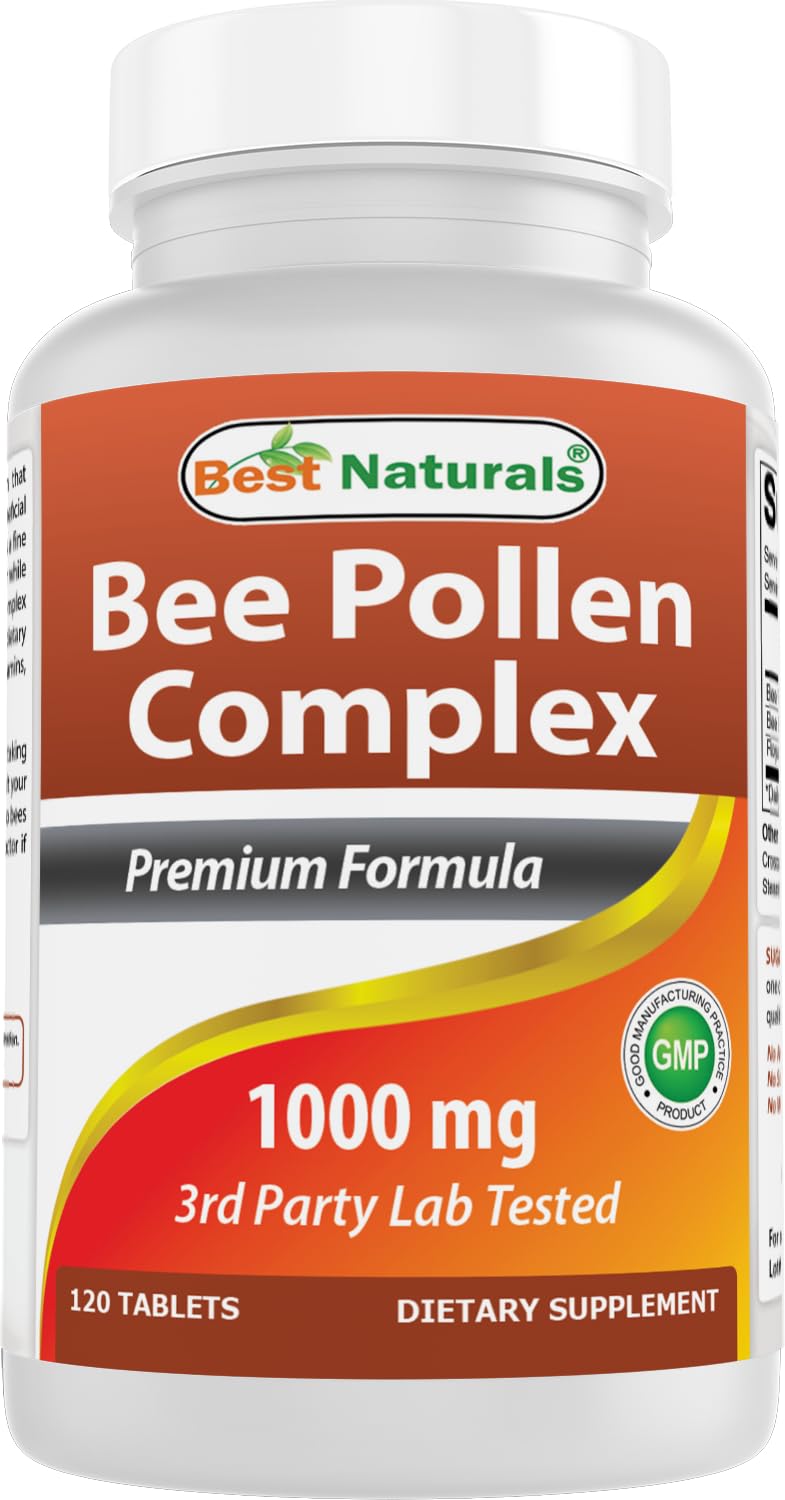 Bottle of Best Naturals Bee Pollen Complex with 120 tablets