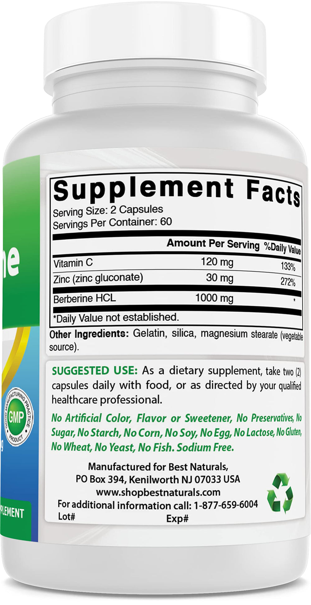 Berberine Plus 1000 mg per serving detail
