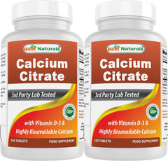 Best Naturals Calcium Citrate with Vitamin D-3 bottle Pack of 2