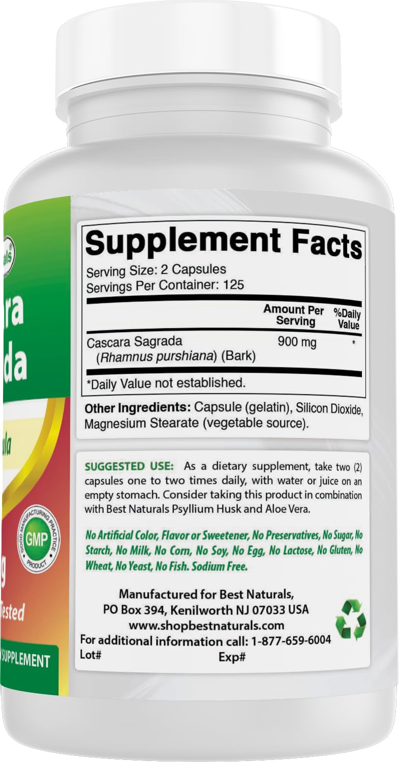 Best Naturals Cascara Sagrada packaging flatlay emphasizes ingredient clarity
