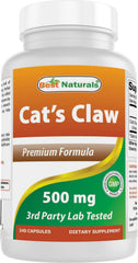 Front view of Best Naturals Cat's Claw Capsule bottle