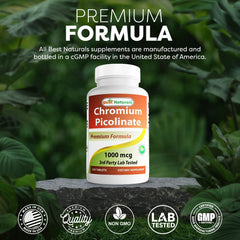 Gluten-free label on Best Naturals Chromium Picolinate packaging
