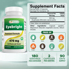 Side view of Best Naturals Eyebright 470 mg bottle