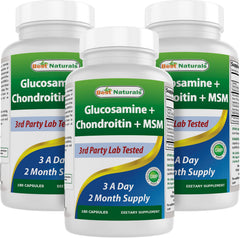 Best Naturals glucosamine chondroitin msm bottle for daily joint comfort.