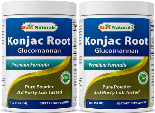 Front view of Best Naturals Konjac Glucomannan 2 Pack bottle