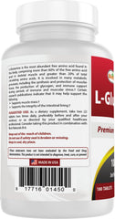 Front packaging of Best Naturals L-Glutamine 1000mg 180-count