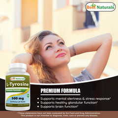 Nutrition facts panel for L-Tyrosine supplement