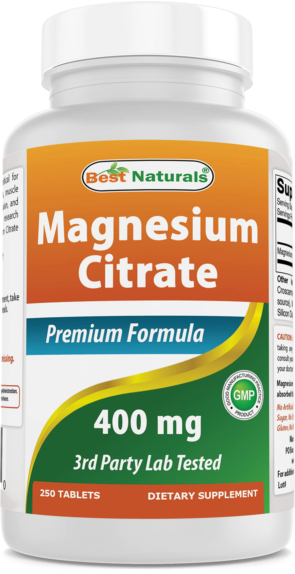 Best Naturals Magnesium Citrate 400 mg bottle (hero image)