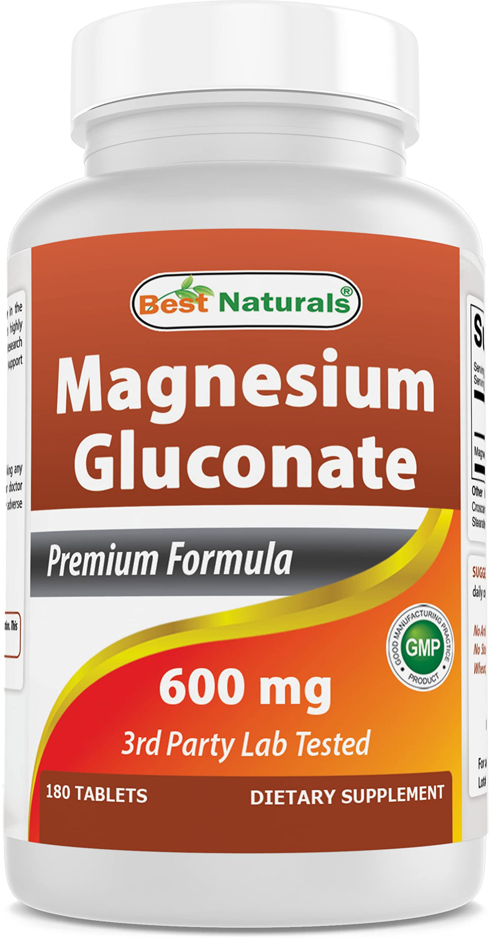 Best Naturals Magnesium Gluconate bottle front with label